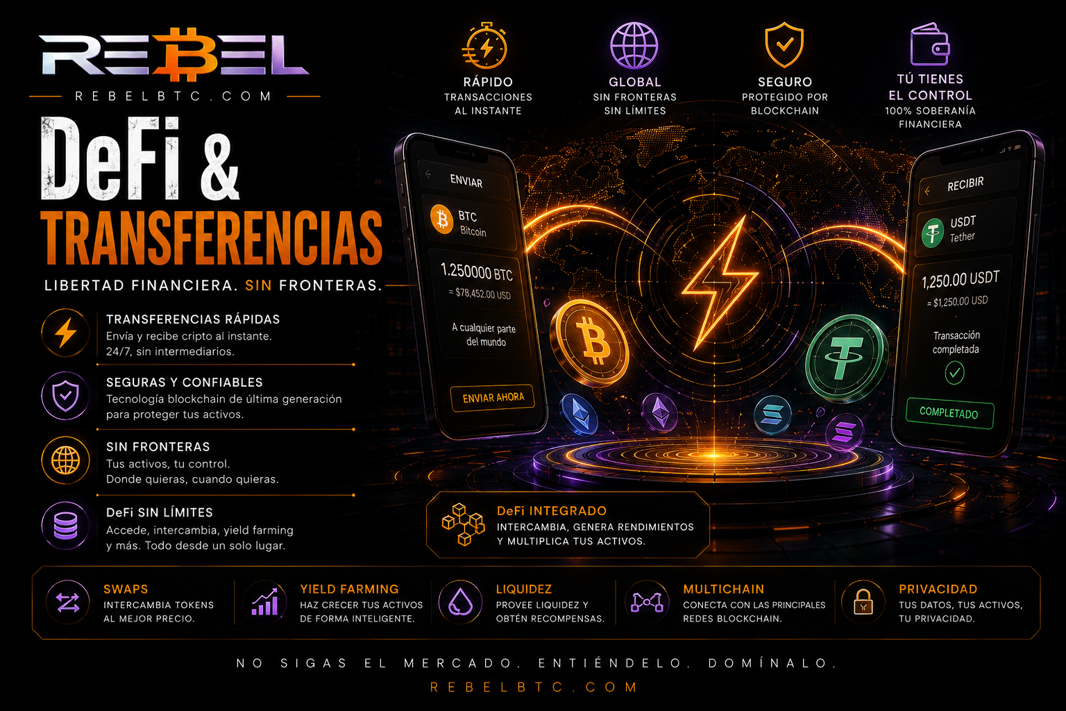 REBEL TopWallet — DeFi & Transferencias